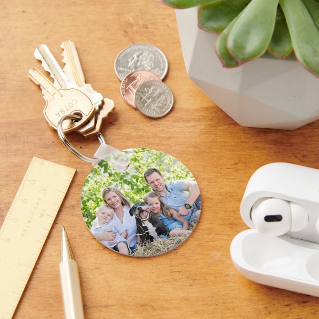 Custom Two Photo Double Sided Acrylic Keychain (Desk)