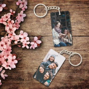 Custom Two Photo Double Sided Acrylic Keychain