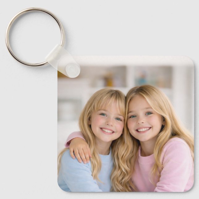 Custom Two Photo Double Sided Aluminium Keychain (Front)