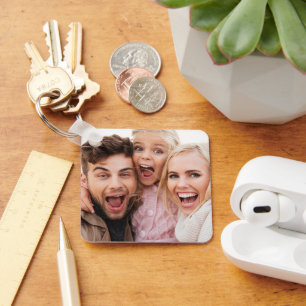 Custom Two Photo Double Sided Aluminium Keychain