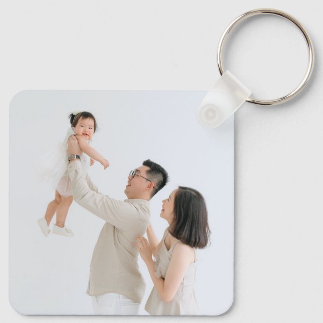 Custom Two Photo Double Sided Aluminum Keychain (Back)