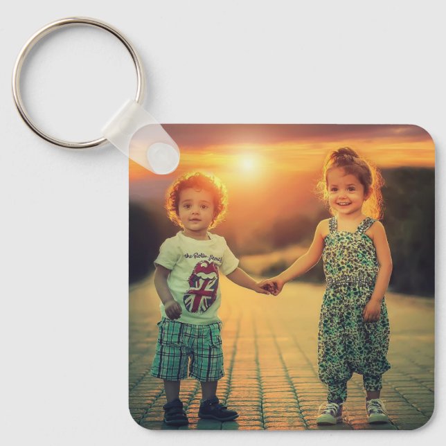 Custom Two Photo Double Sided Aluminum Keychain (Front)