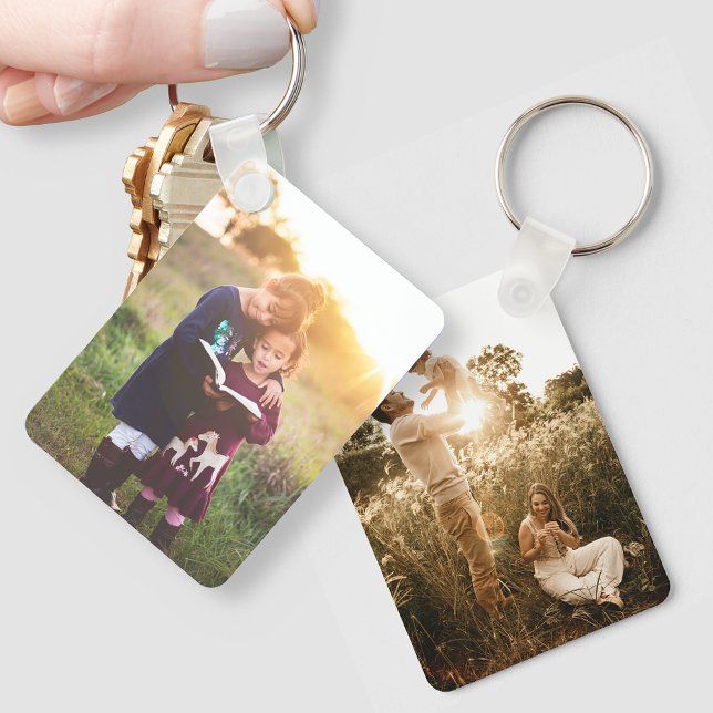 Custom Two Photo Double Sided Aluminum Keychain (Creator Uploaded)