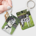 Custom Two Photo Double Sided Aluminum Keychain<br><div class="desc">Add (2) of your favourite photos to this customizable keychain with ease. Pro tip: crop your image the way you would like it to fit on the vertical template before uploading.</div>