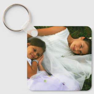 Custom Two Photo Double Sided Aluminum Keychain
