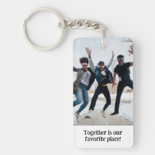 Custom Two Photo Double Sided Best Friends Keychain