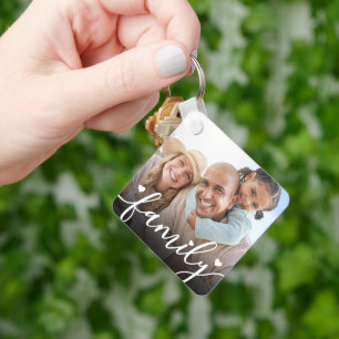 Custom Two Photo Double Sided Family Photo Keychain