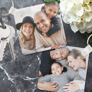 Custom Two Photo Double Sided Family Photo Keychain