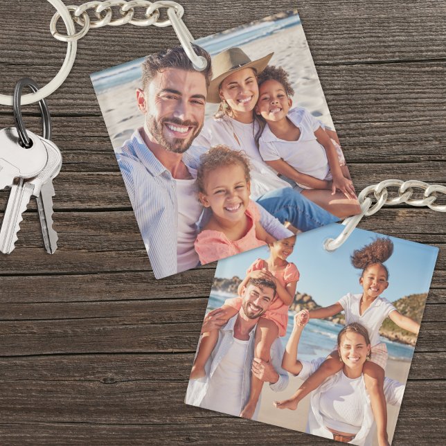 Custom Two Photo Double Sided Family Photo Keychain (Custom Two Photo Double Sided Family Photo Keychain)