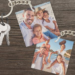 Custom Two Photo Double Sided Family Photo Keychain<br><div class="desc">Create your own personalized family photo keepsake with this custom double-sided keychain, featuring space for two photos. While it's set up for family photos, you can easily swap them out for pictures of friends, pets, or special memories like a vacation. This versatile keychain makes a thoughtful gift for Christmas, holidays,...</div>