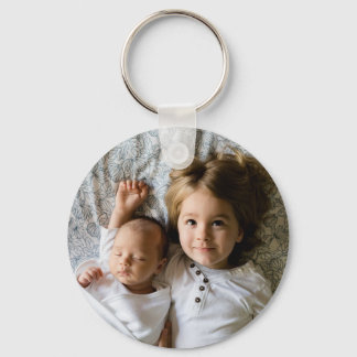 Custom Two Photo Double Sided Round Keychain