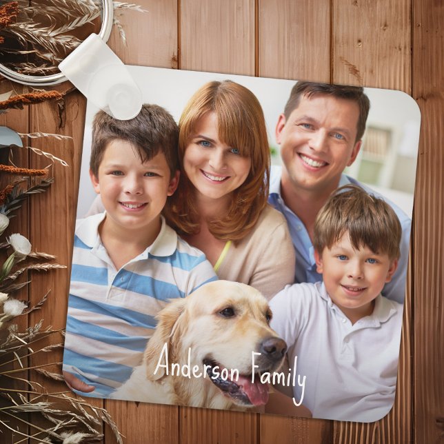 Custom Two Photo Family Double Sided Pets Kids Keychain (Creator Uploaded)