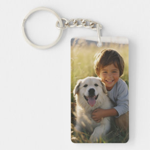 Custom Two Photo Family Keychain