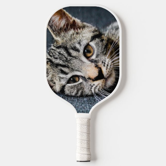 CUSTOM TWO PHOTO PET CAT PICKLEBALL PADDLE (Front)