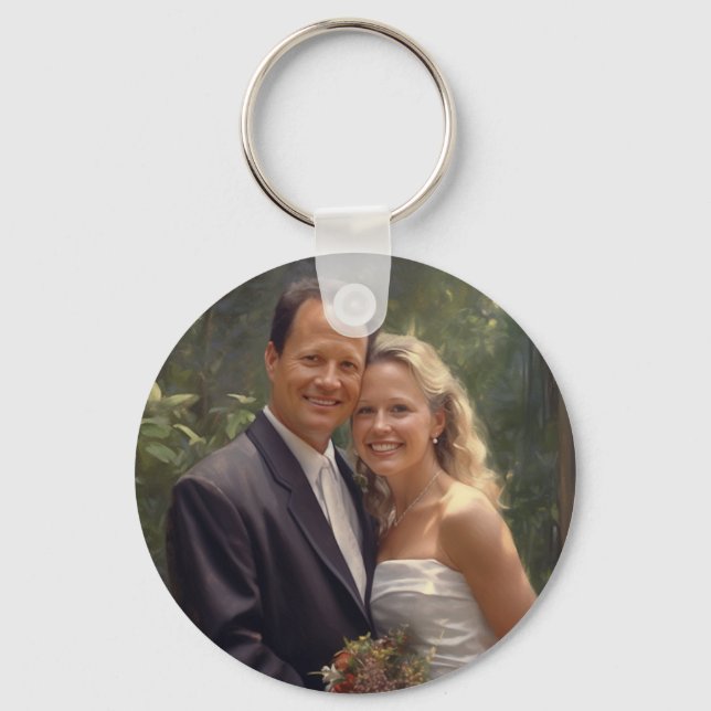 Custom Two Picture Aluminum Double Sided Keychain (Front)