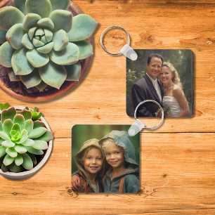 Custom Two Picture Aluminum Double Sided Keychain