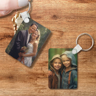 Custom Two Picture Aluminum Double Sided Keychain
