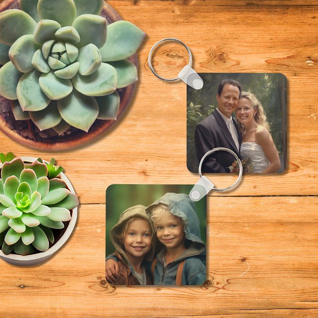 Custom Two Picture Aluminum Double Sided Keychain (Creator Uploaded)