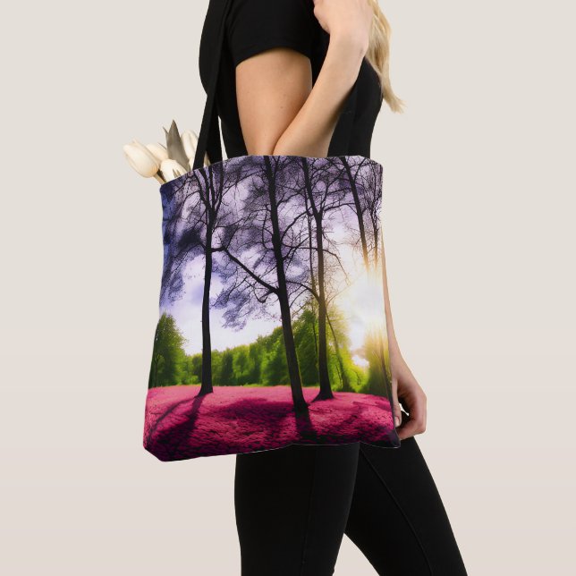 Custom Two-Sided Image Personalized Nature Tote Bag (Close Up)