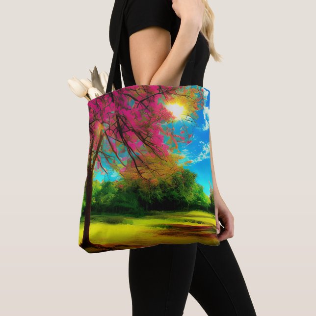 Custom Two-Sided Nature Personalized Image Tote Bag (Close Up)
