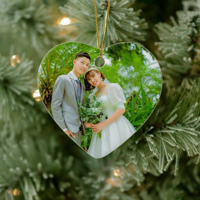 Custom Two-Sided Photo Ceramic Ornament (Tree)