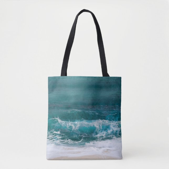 Custom Two-Sided Photo Personalized Beach Modern Tote Bag (Front)