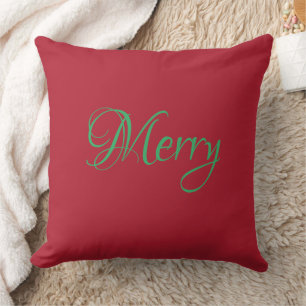 Custom Two-Sided Photo Personalized, Christmas Red Throw Pillow
