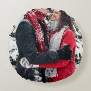 Custom Two Sided Photo Personalized Round Pillow