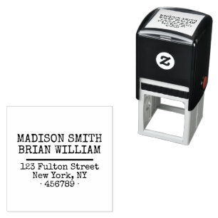 Custom Two Surnames Typewriter Return Address Self-inking Stamp