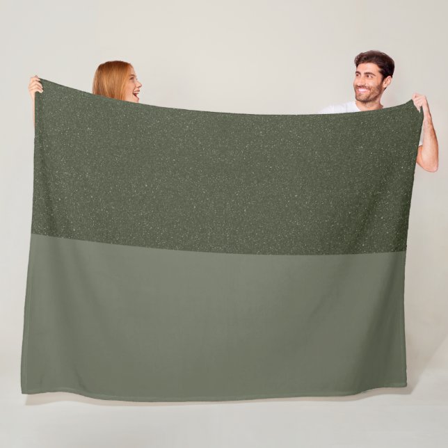 Custom Two-Tone Moss Fleece Blanket with Texture (In Situ)