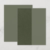 Custom Two-Tone Moss Green Flat Save The Date Card