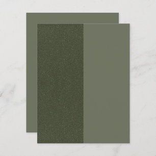 Custom Two-Tone Moss Green Flat Save The Date Card