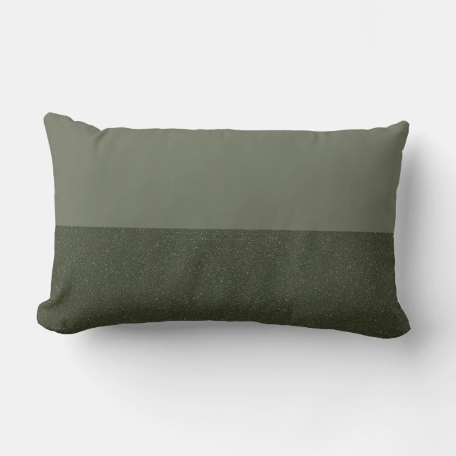Custom Two-Tone Moss Green Lumbar Throw Pillow (Front)