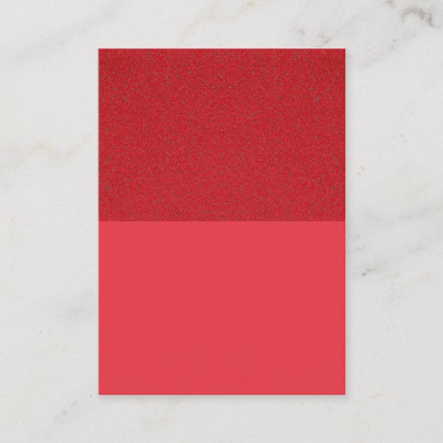 Custom Two-Tone Red Flat Place Cards (Horizontal) (Front)