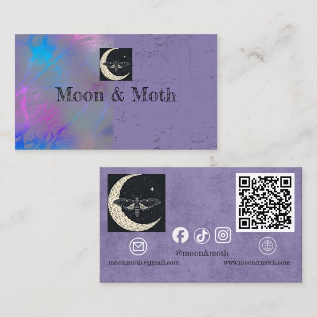 Custom Two-Tone Textured with QR Code Business Card (Front/Back)