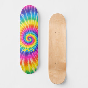Custom Tye-Dye Retro Colorful Unisex Add Name Skateboard