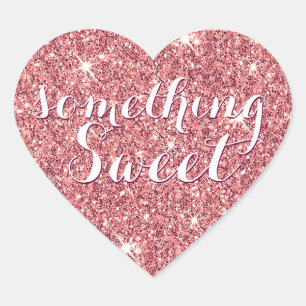 CUSTOM TYPE HEART SEAL modern script coral glitter