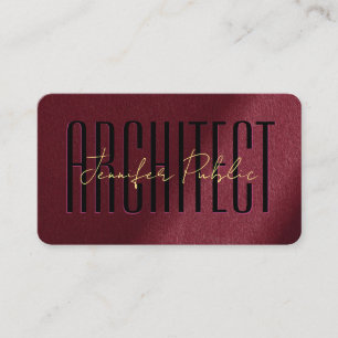 Custom Typed Gold Text Script Luxury Architect Business Card