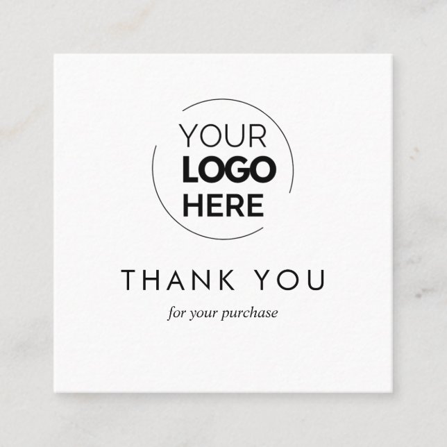 Custom Typography Business Logo QR Code Thank You Discount Card (Front)