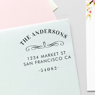 Custom Typography Family Name & Return Address Self-inking Stamp