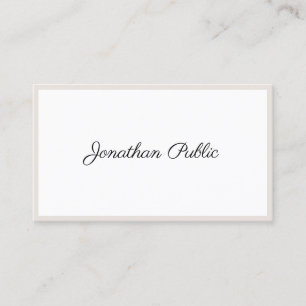 Custom Typography Modern Elegant Minimalist Business Card