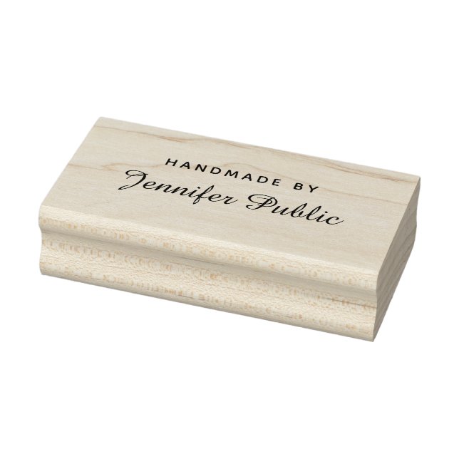Custom Typography Script Name Template Handmade Rubber Stamp (Stamp)