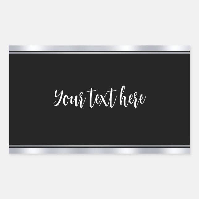 Custom Typography Text Blank Template Faux Silver Sticker (Front)