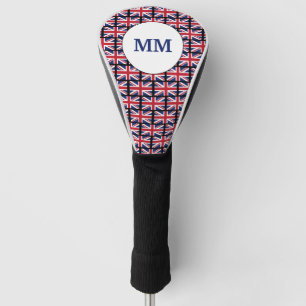 Custom UK UNION JACK Monogram DRIVER Golf Head Cov Cover