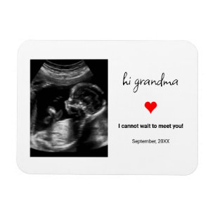 Custom Ultrasound Photo Gift For Grandma, Grandpa Magnet