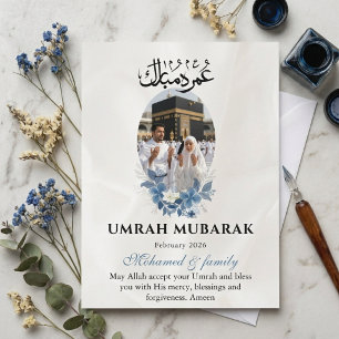 Custom Umrah Mubarak Photo Card Personalized Islam
