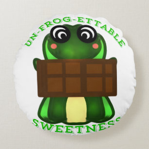 Custom Un-frog-ettable Sweetness Frog Gift T-Shirt Round Pillow