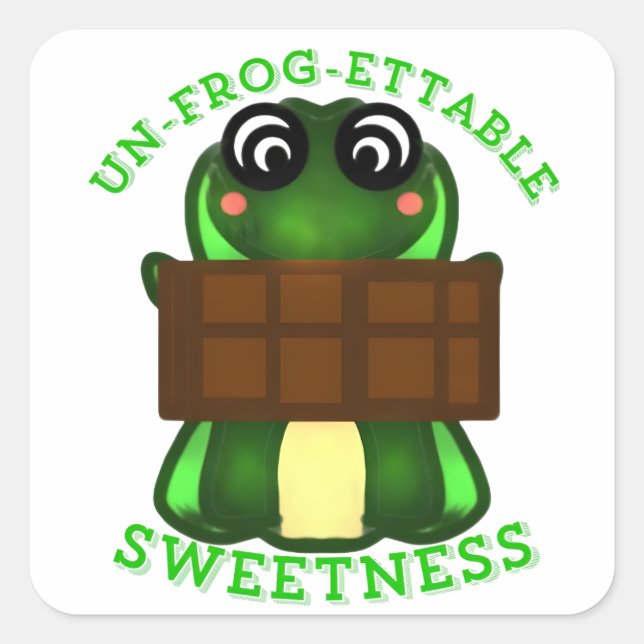 Custom Un-frog-ettable Sweetness Frog Gift T-Shirt Square Sticker (Front)