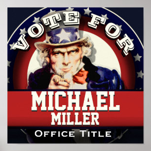 Custom Uncle Sam Campaign Template Poster