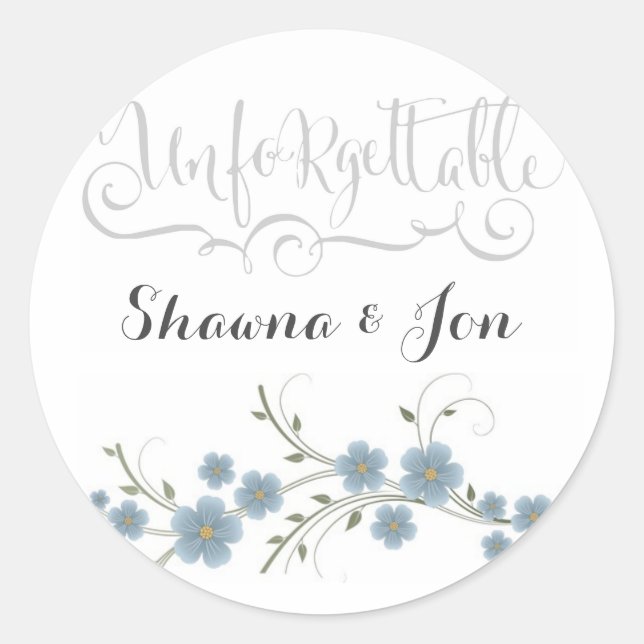 Custom Unforgettable Wedding Stickers (Front)